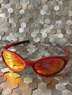 Red Men’s Polarized Sports Sunglasses with Orange Mirrored Lenses